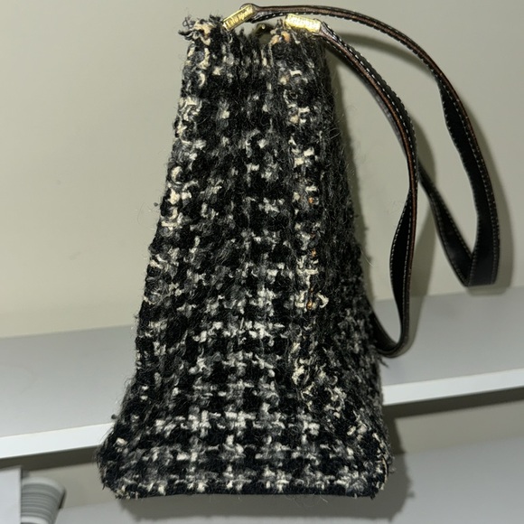 Kate Spade Preppy Black & White Tweed Shoulder Bag - Picture 4 of 13